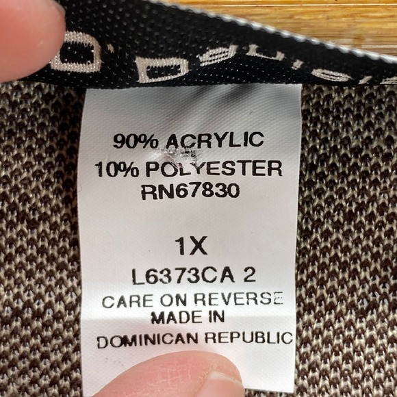 C.D.‎ Daniels Open Front Cardigan Leaf Print Knit Sweater Jacket 1X - Picture 5 of 7